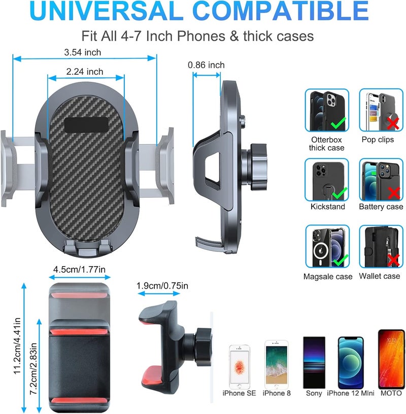 DIAMOOKY Phone Mount for Jeep Wrangler JL JLU 2018-2023 and Gladiator JT 2020 2021 2022 2023 Multi-Mount Dash Phone Holder with Extension Arm Storage Tray Interior Accessories, Not for Wrangler 4xe - Image 5